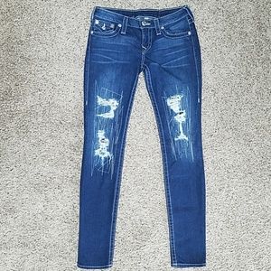 TRUE RELIGION Skinny Distressed Jeans - size 27